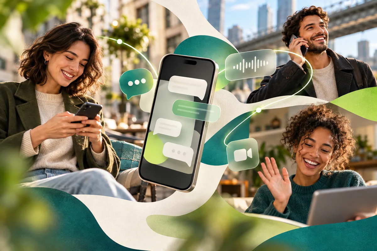 Chats, calls and shared lists in Connecter