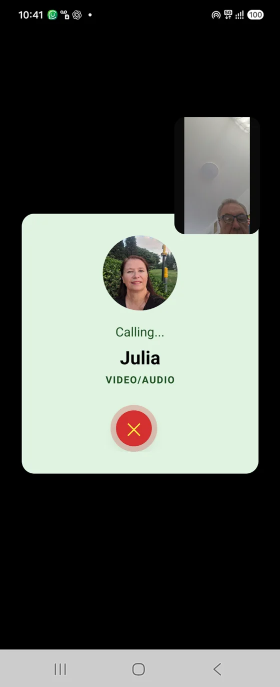 Outgoing video call