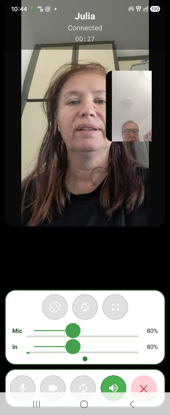 Video connection with the other person