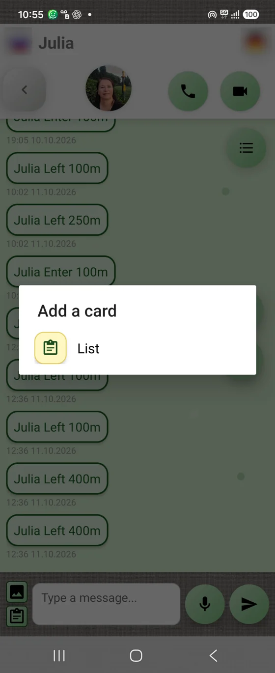 Create a list for the whole chat