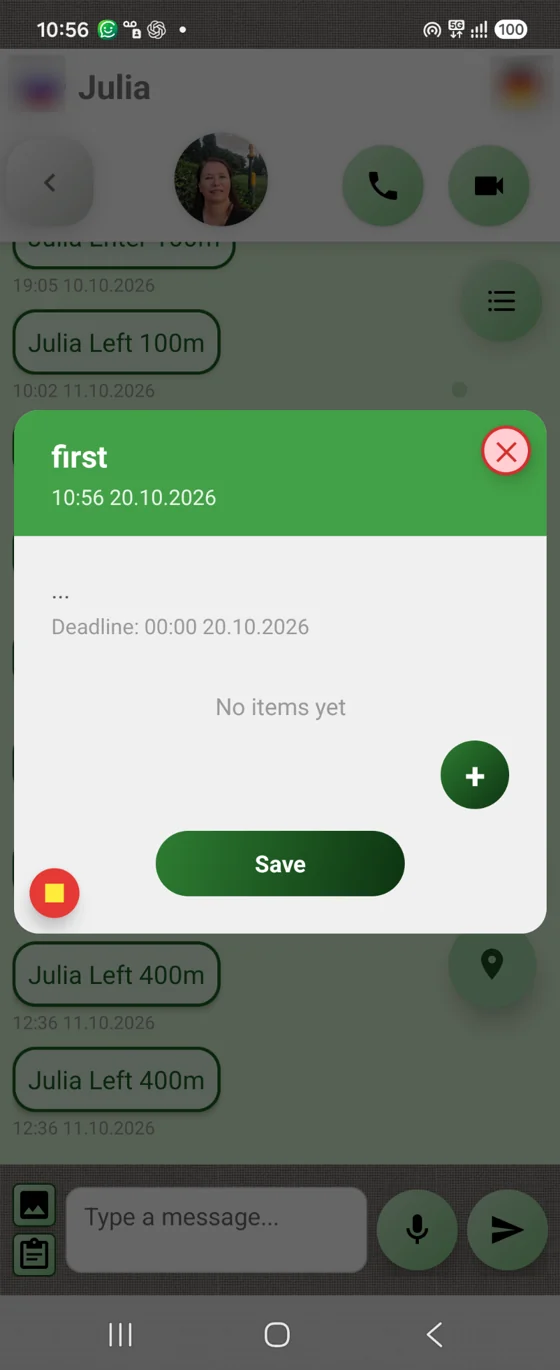 Save the name and add an item