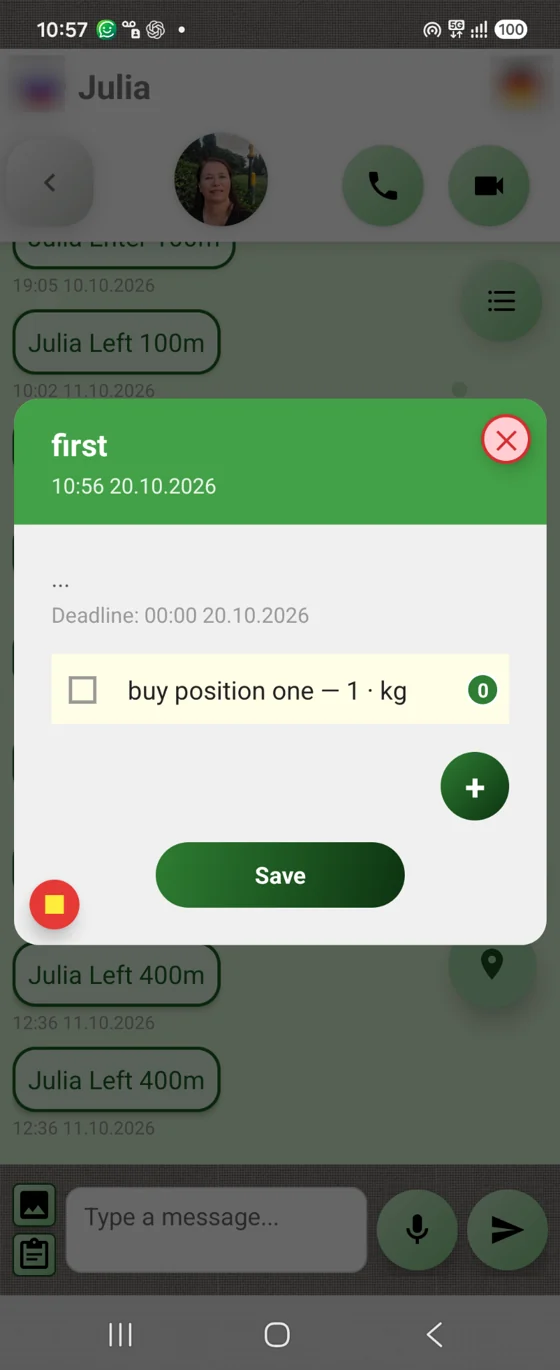 Save the completed list
