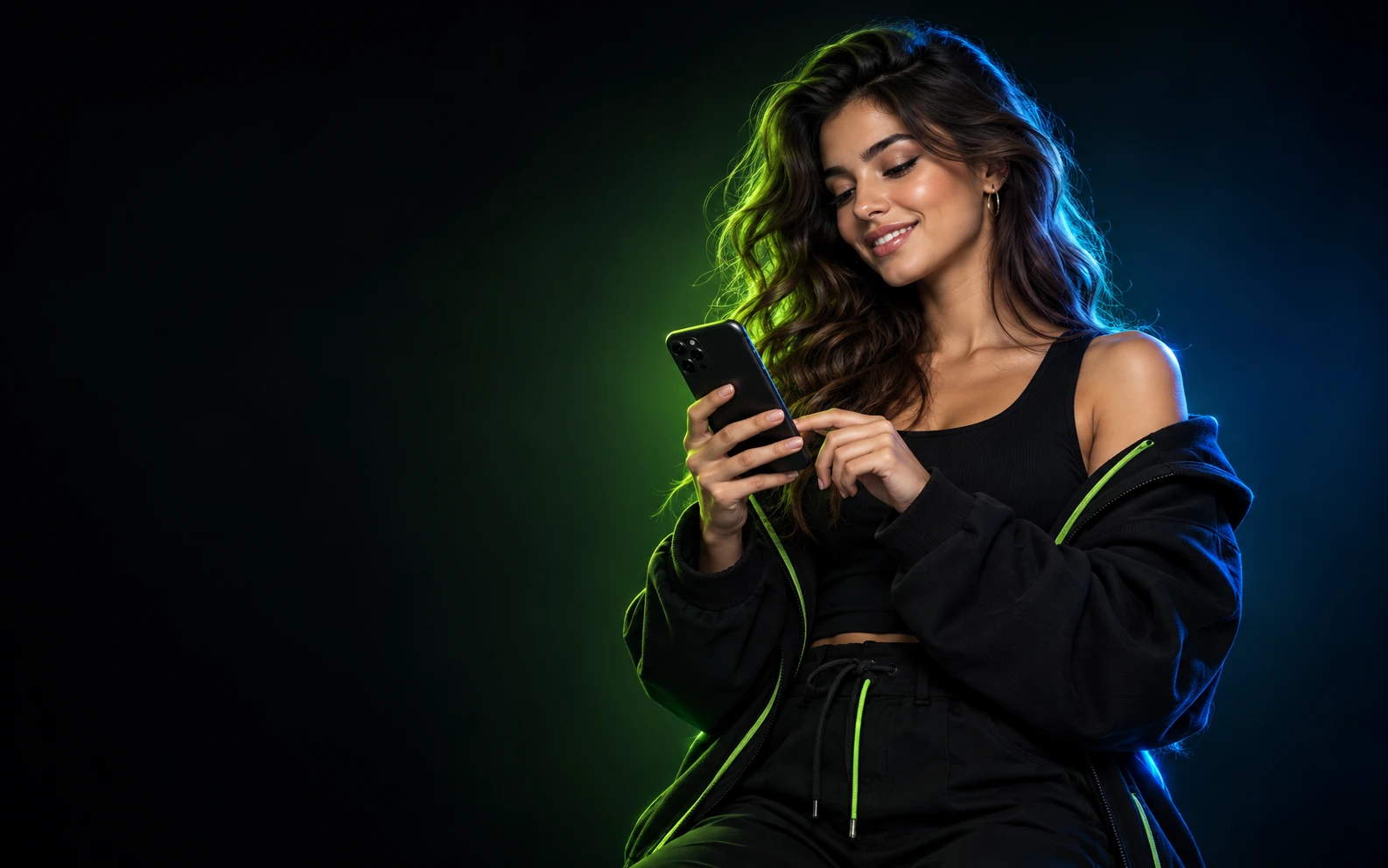 A woman using her phone