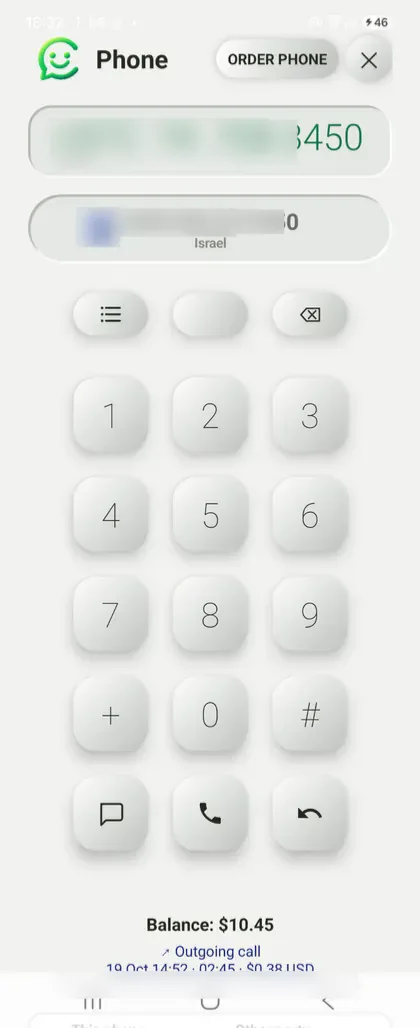 Fig. 9. End the call and open history