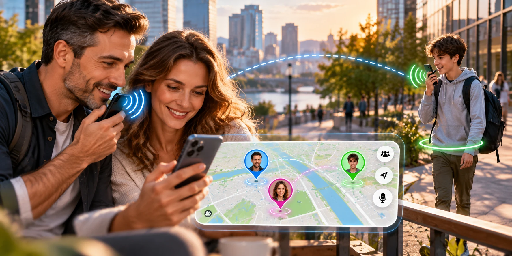 See loved ones on the map — and talk to them straight away